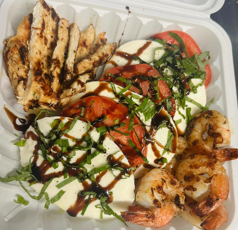 Insalata Caprice with Grilled Chicken and Shrimp